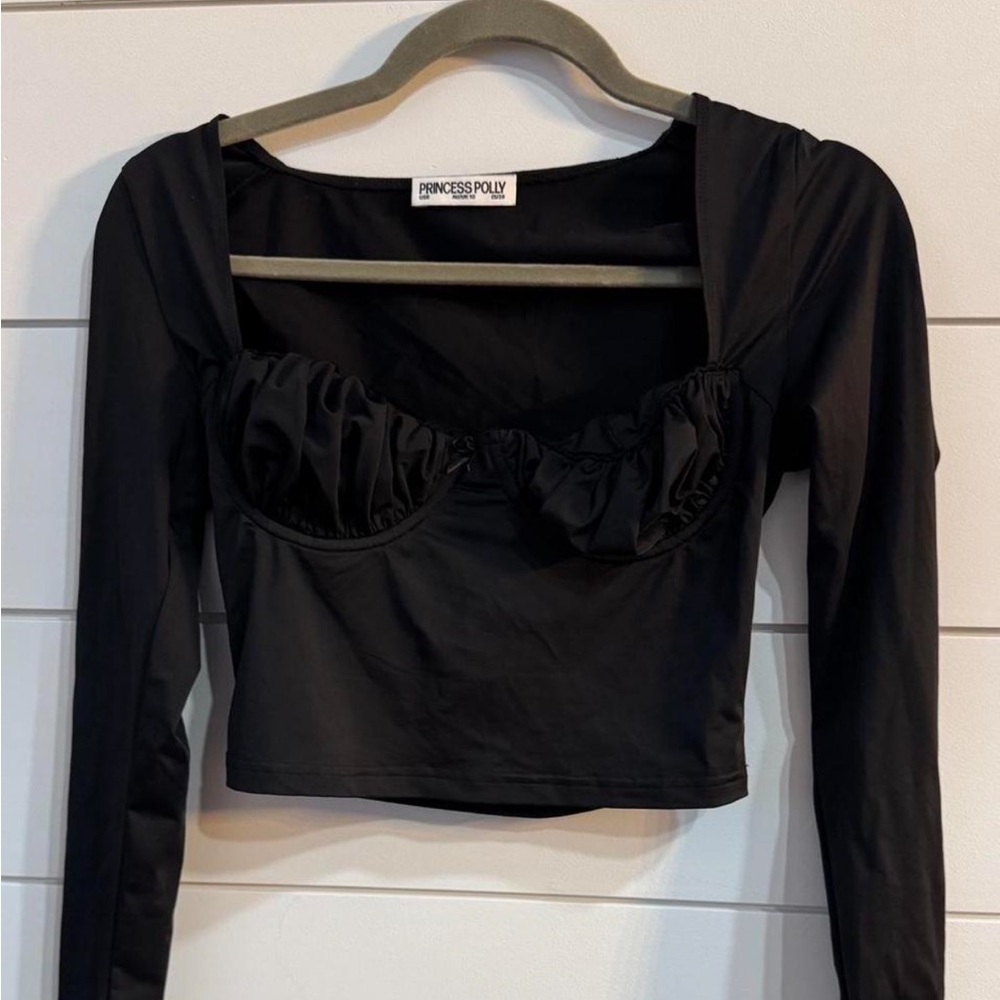 Princess Polly Black Long Sleeve Top